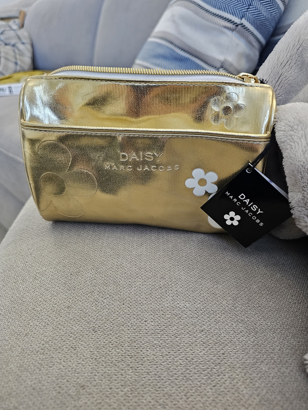Marc Jacobs Metallic Gold Daisy Cosmetic Pouch